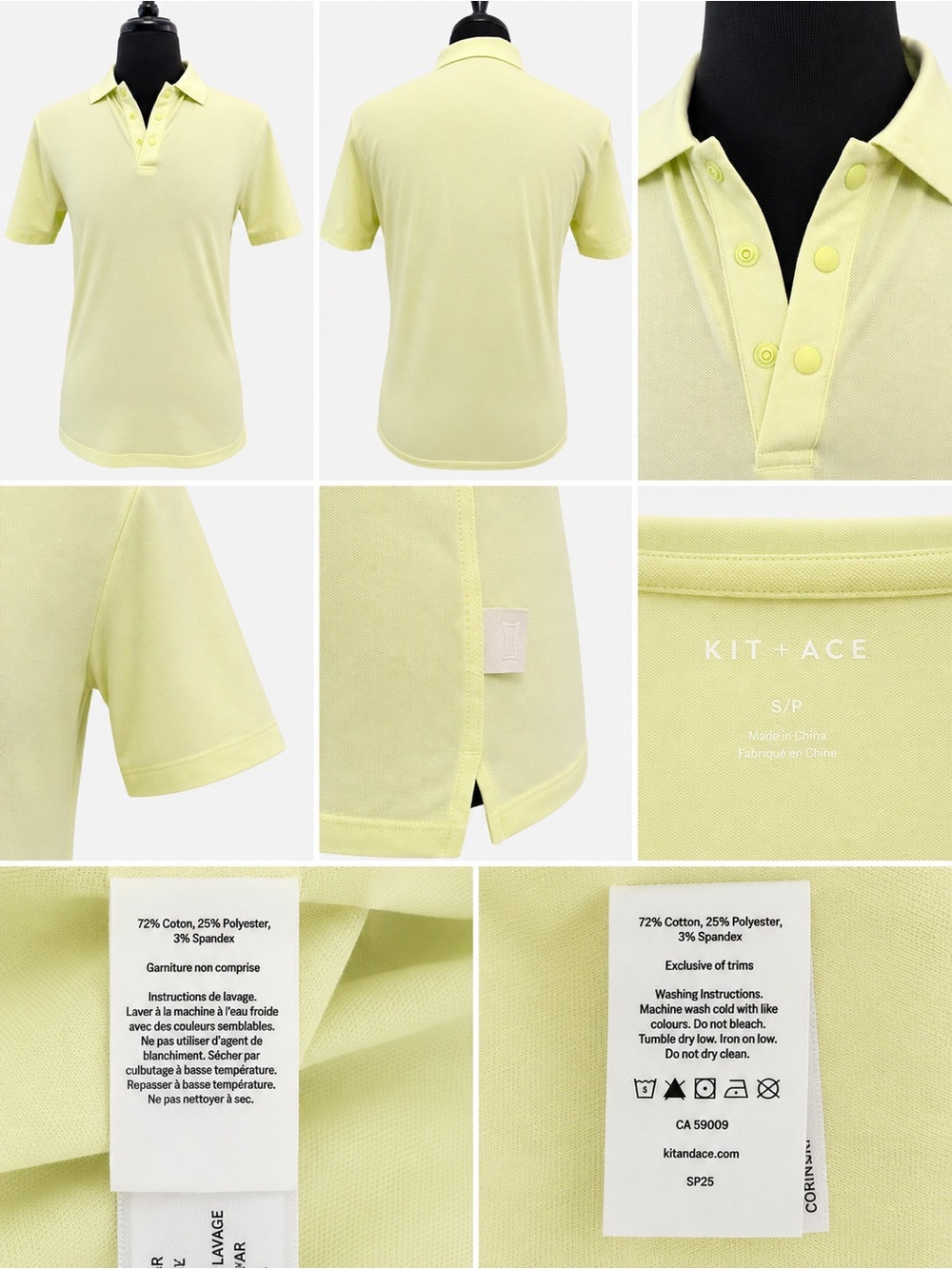 KIT + ACE Citron Polo Shirt